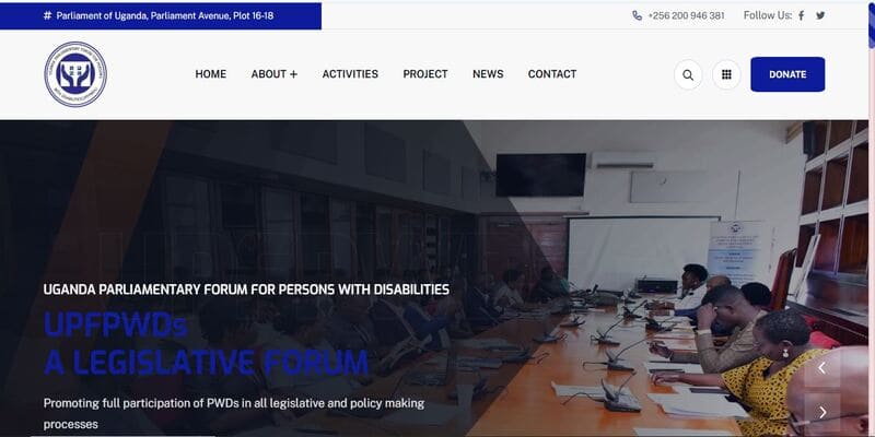 UPFPWDs Website Snapshot